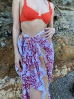 Cotton Pareo - Coral Red - Image 4