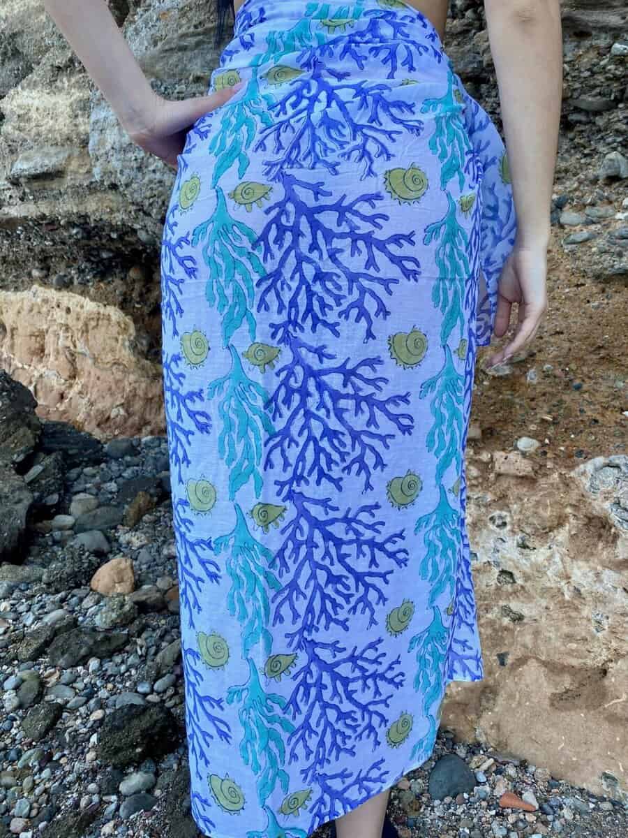 Cotton Pareo - Coral Blue