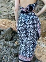 Cotton Pareo - Black Flower