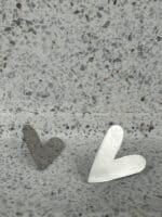 Silver Heart Studs