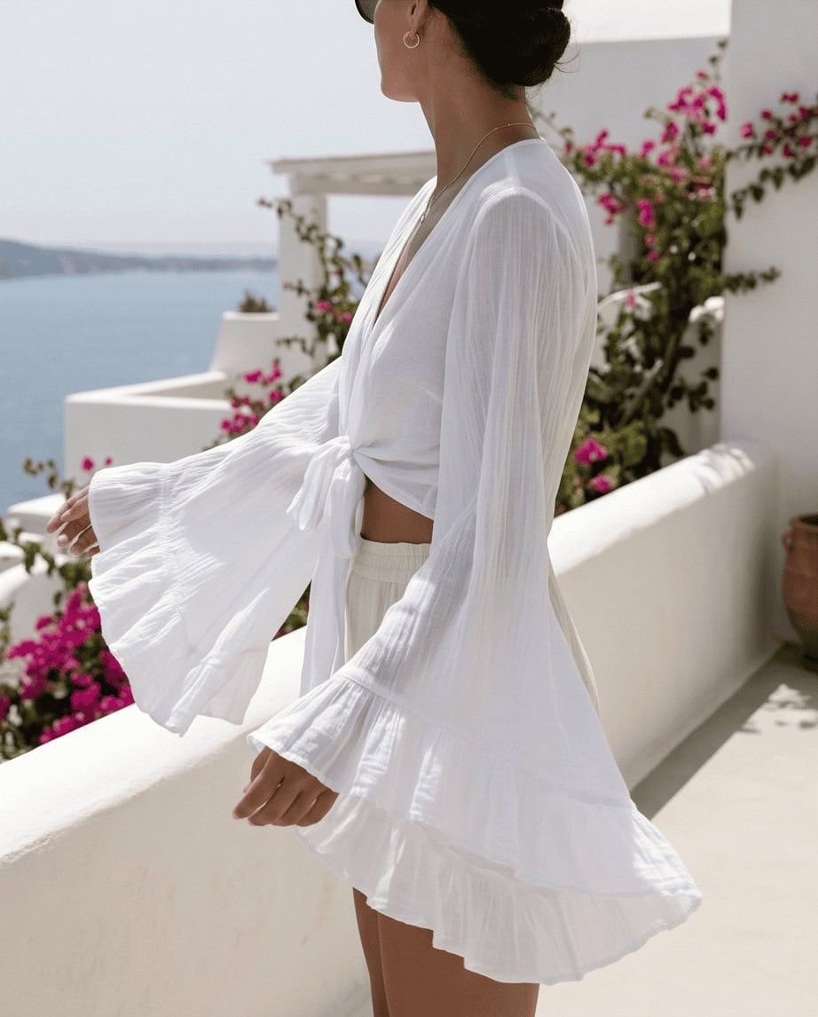 Ivory Tie Blouse