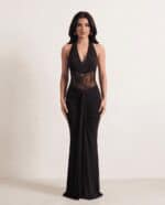 Midnight Lace Maxi Dress - Image 3