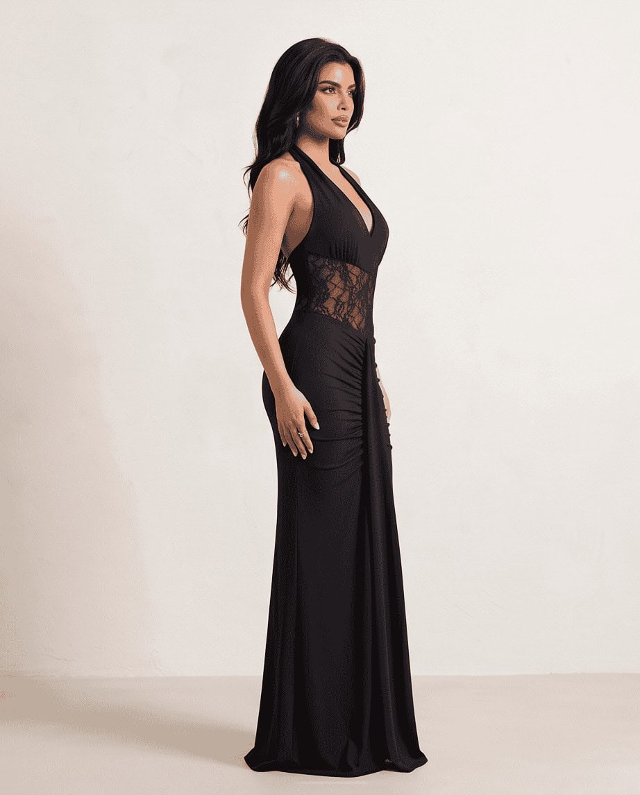 Midnight Lace Maxi Dress