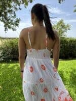 Flora Orange Maxi Dress - Image 4