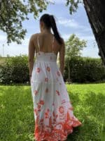 Flora Orange Maxi Dress - Image 2