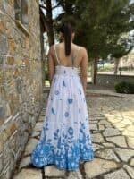 Flora Baby Blue Maxi Dress - Image 3